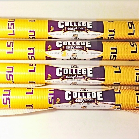 NWT LSU Tigers Smooth Top Non-adhesive Shelf Drawer Liner 20" x 5' (4 available) - Picture 7 of 12